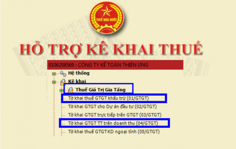 Kê khai thuế trên phần mềm HTKK